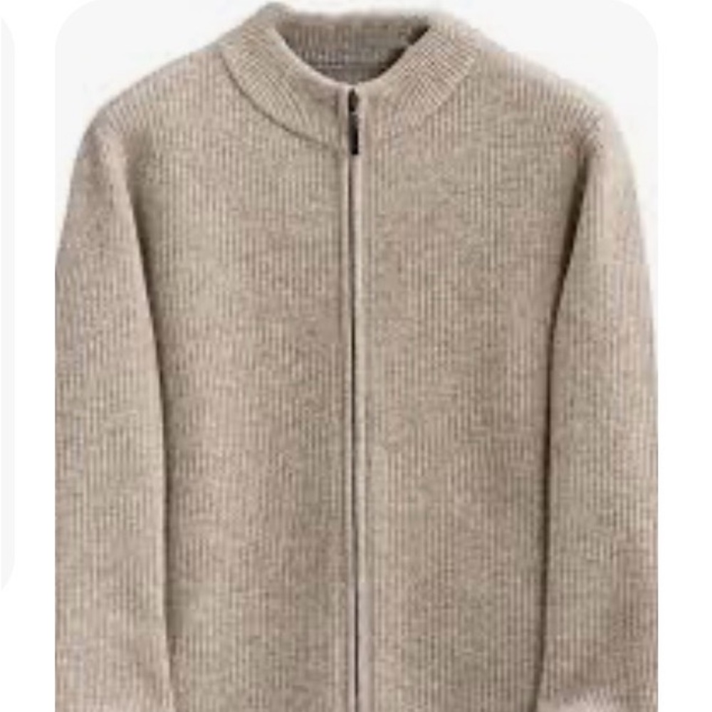 Mango Beige Cardigan Sweater